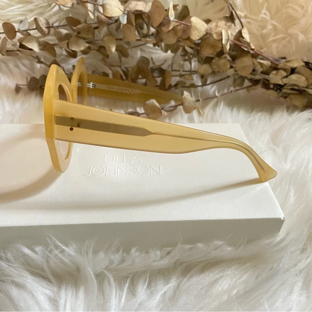 Ulla Johnson Opal Butterfly Sunglasses Yellow Ochre Acetate Women’s OS NWT